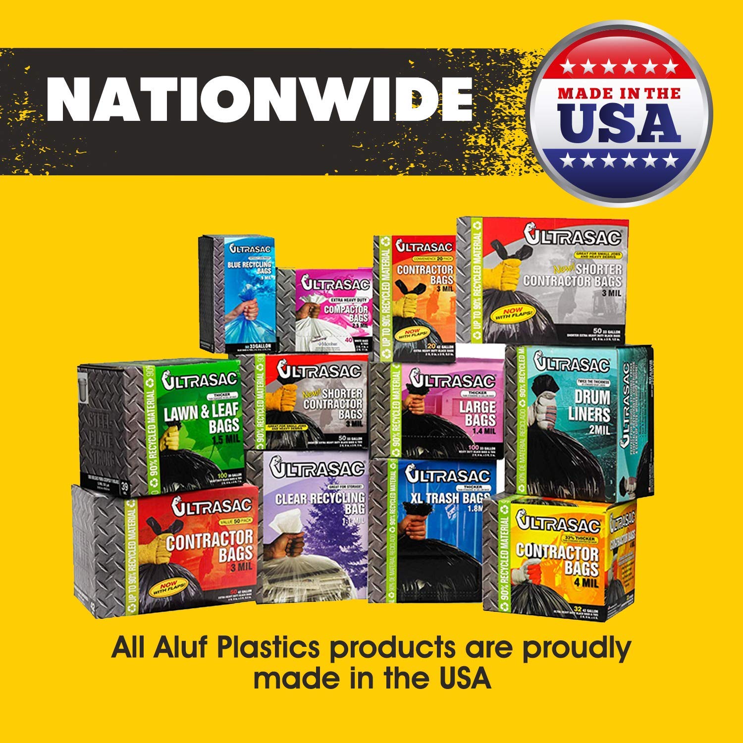 Aluf Plastics 36012CL 20-30 Gallon 1.2 MIL Thick Clear Heavy Duty Trash Bags - 30" x 36" - Pack of 100 - For Recycling, Kitchen, Contractor, & Outdoor