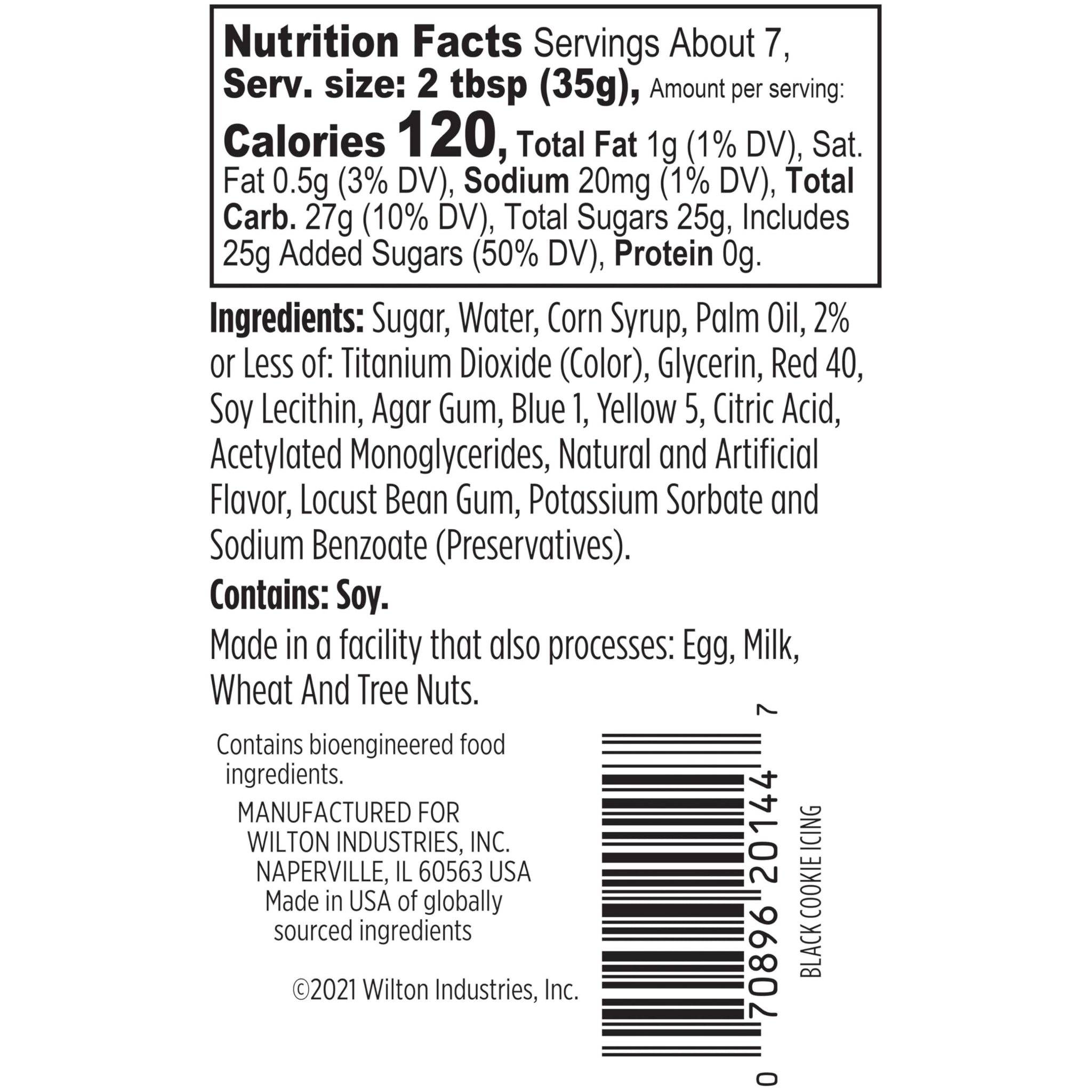 Wilton Cookie Icing, Ready-to-Use Fast-Drying Squeeze Bottle Icing for Decorating Sugar Cookies & Gingerbread, 9 oz, Black