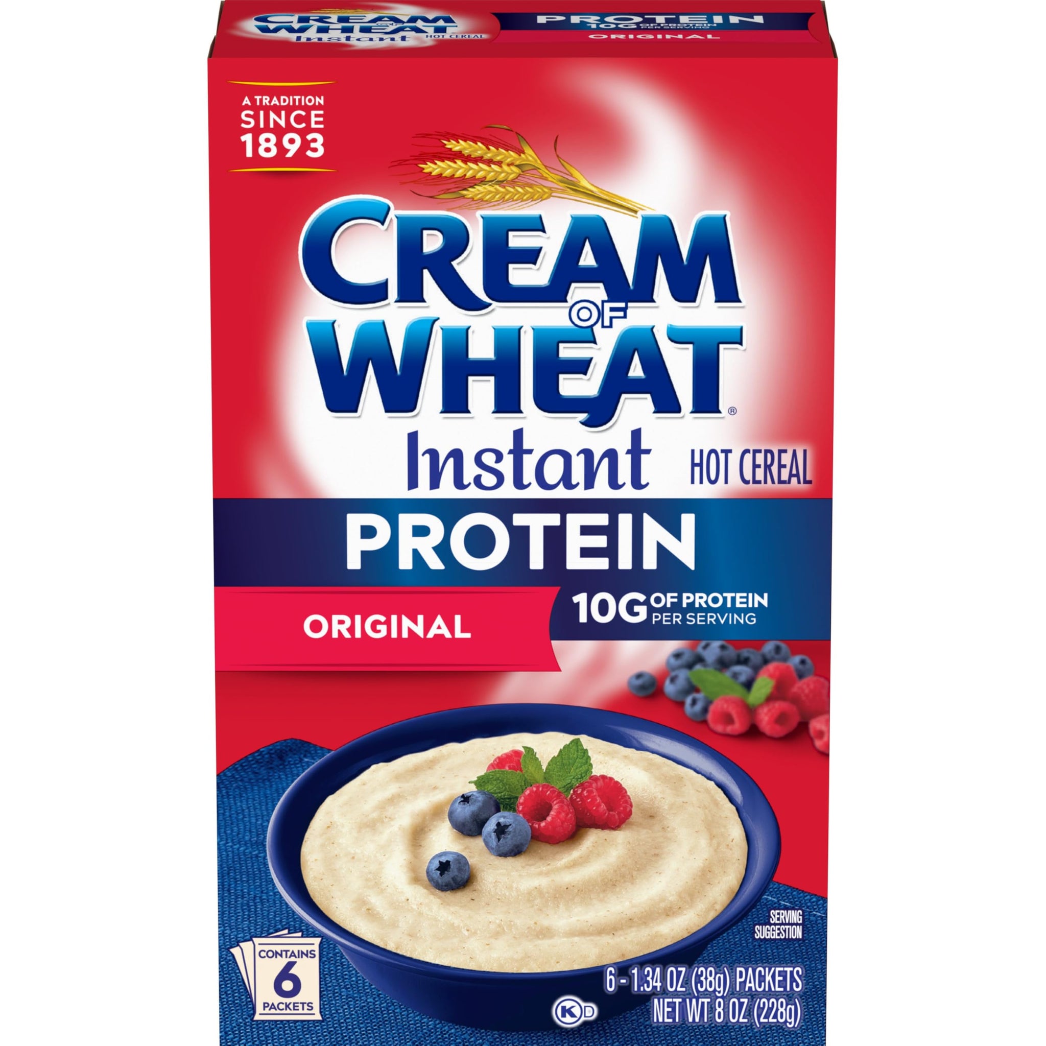 Cream of Wheat Instant High Protein Hot Cereal, Original, 1.34 Ounce, 6 Packets