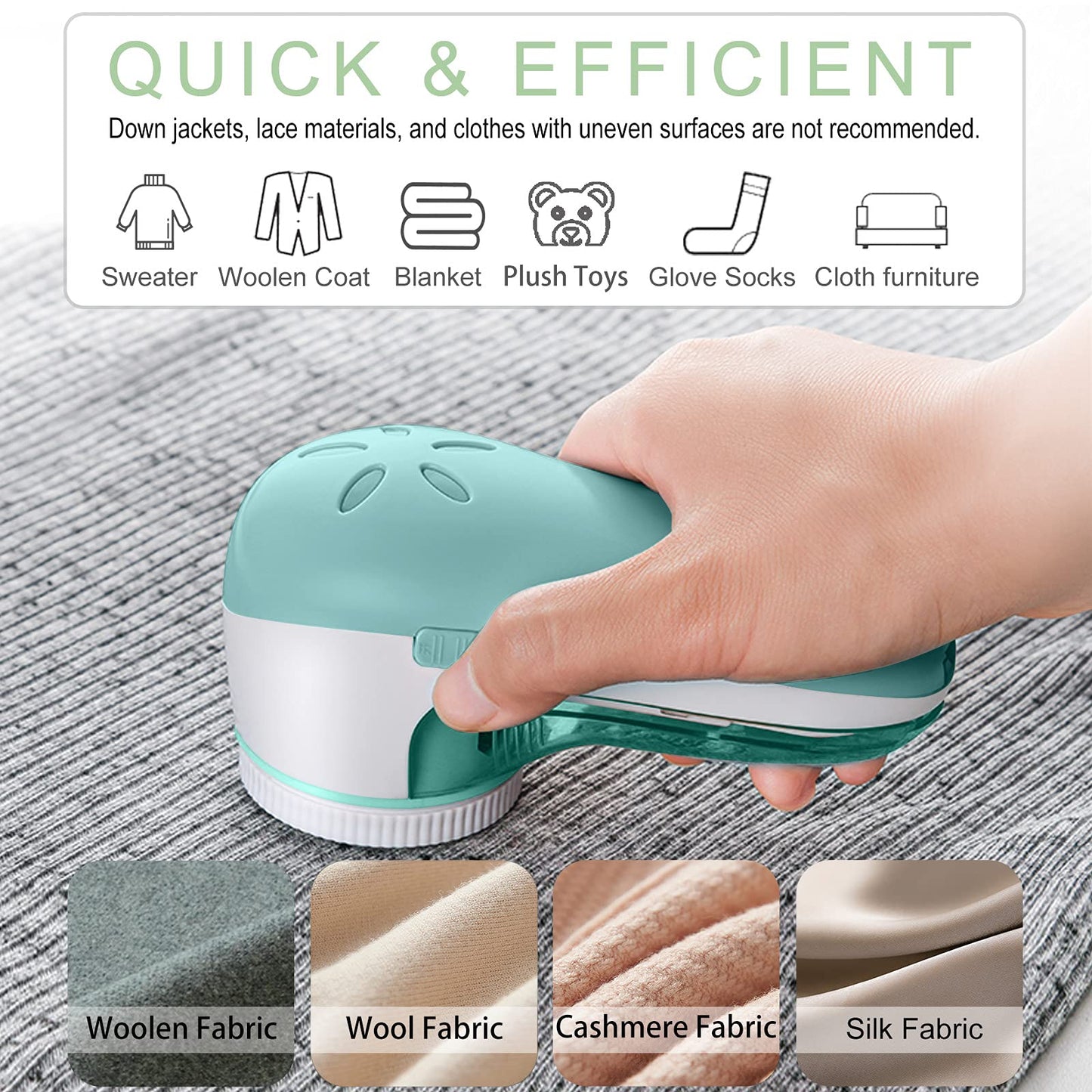 Lint Remover Electric, Bobble Remover Rechargeable with 1 Spare Shaving Blade, Portable Fabric Fluff Shaver