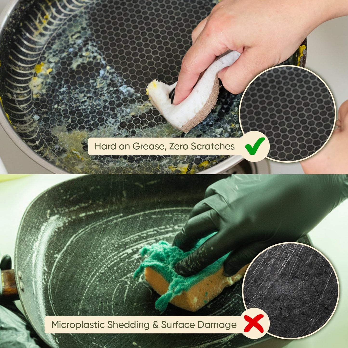 Plant-Based Kitchen Sponges (24 Pack) | USDA Biobased Certified | FSC & PETA Approved | Natural Cellulose & Coconut Scrubber Sponge | S-Shaped Design