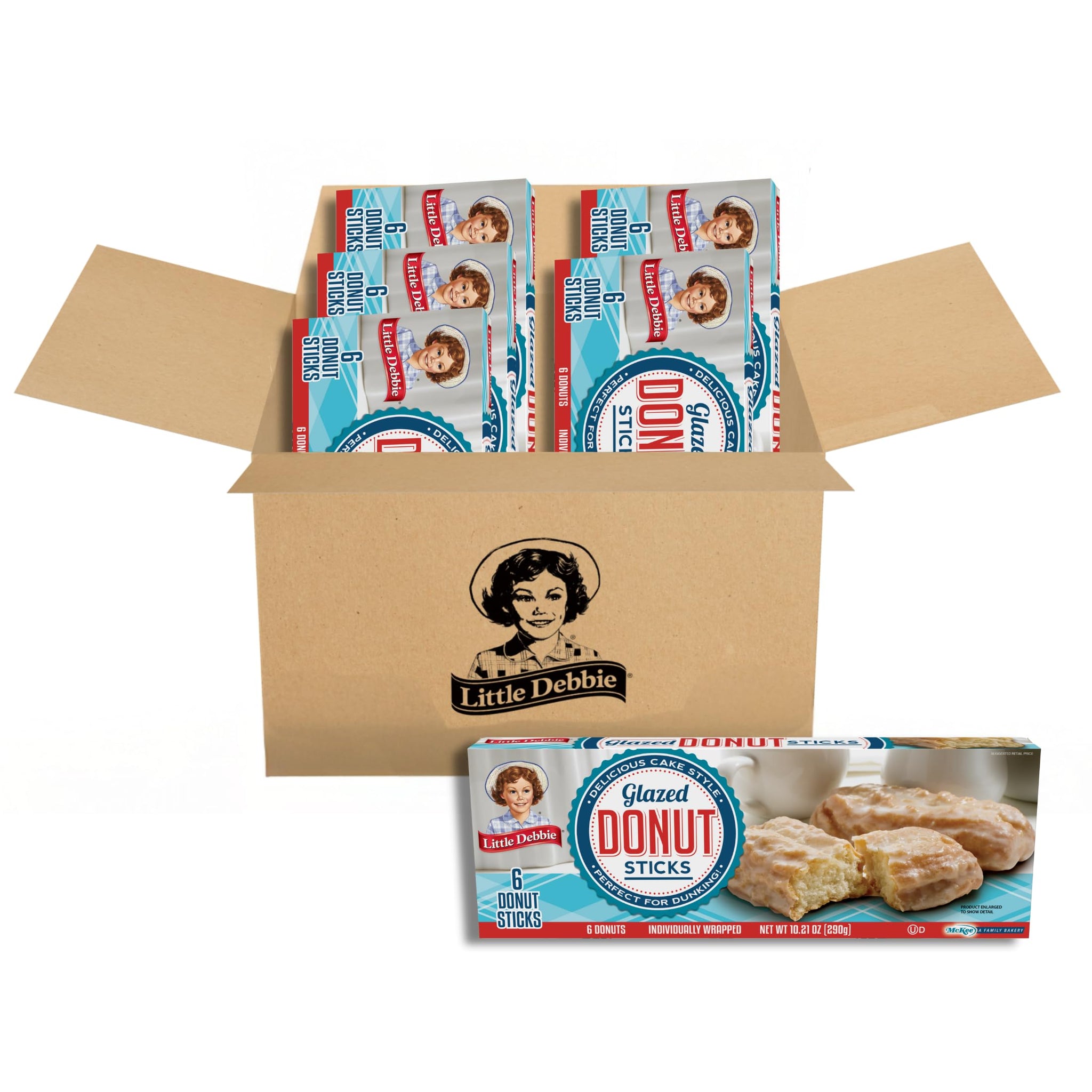 Little Debbie Donut Sticks, 36 Individually Wrapped Donut Sticks (6 Boxes)