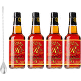 Cocktail Bitters Orange 10oz 4-Pack Gift Set, Regan's Orange Bitters No. 6, 10 Ounces, with Cocktailier 12-Inch Bar Spoon