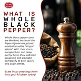 Black Peppercorns Whole 5 LB Bulk Jar - Premium Whole Black Pepper, All Natural, Gluten Free, Steam Sterilized - Restaurant Supply & Pepper Grinder