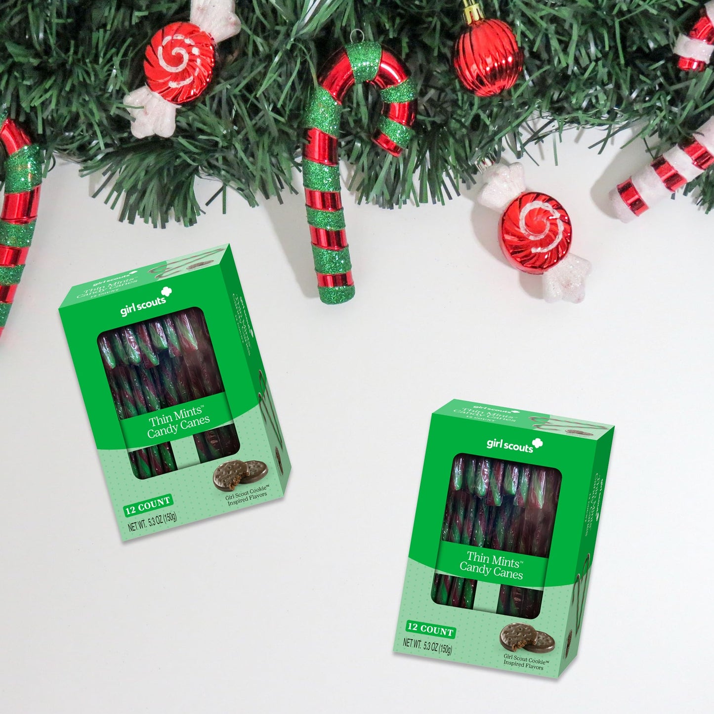 Girl Scout Thin Mints Candy Canes 2 Pack (24 Candy Canes Total) Weird Candy Cane Flavors, Christmas Candy Canes, Bulk Candy Canes, Weird Flavor Candy