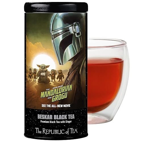 The Republic of Tea, Beskar Black Tea, Bold Organic Assam with Ginger, Star Wars The Mandalorian and Grogu, 36 Tea Bags