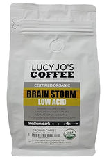 Lucy Jo's Coffee, Organic Brainstorm, Medium Dark Roast, Low Acid, Ground 11 oz