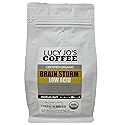 Lucy Jo's Coffee, Organic Brainstorm, Medium Dark Roast, Low Acid, Ground 11 oz