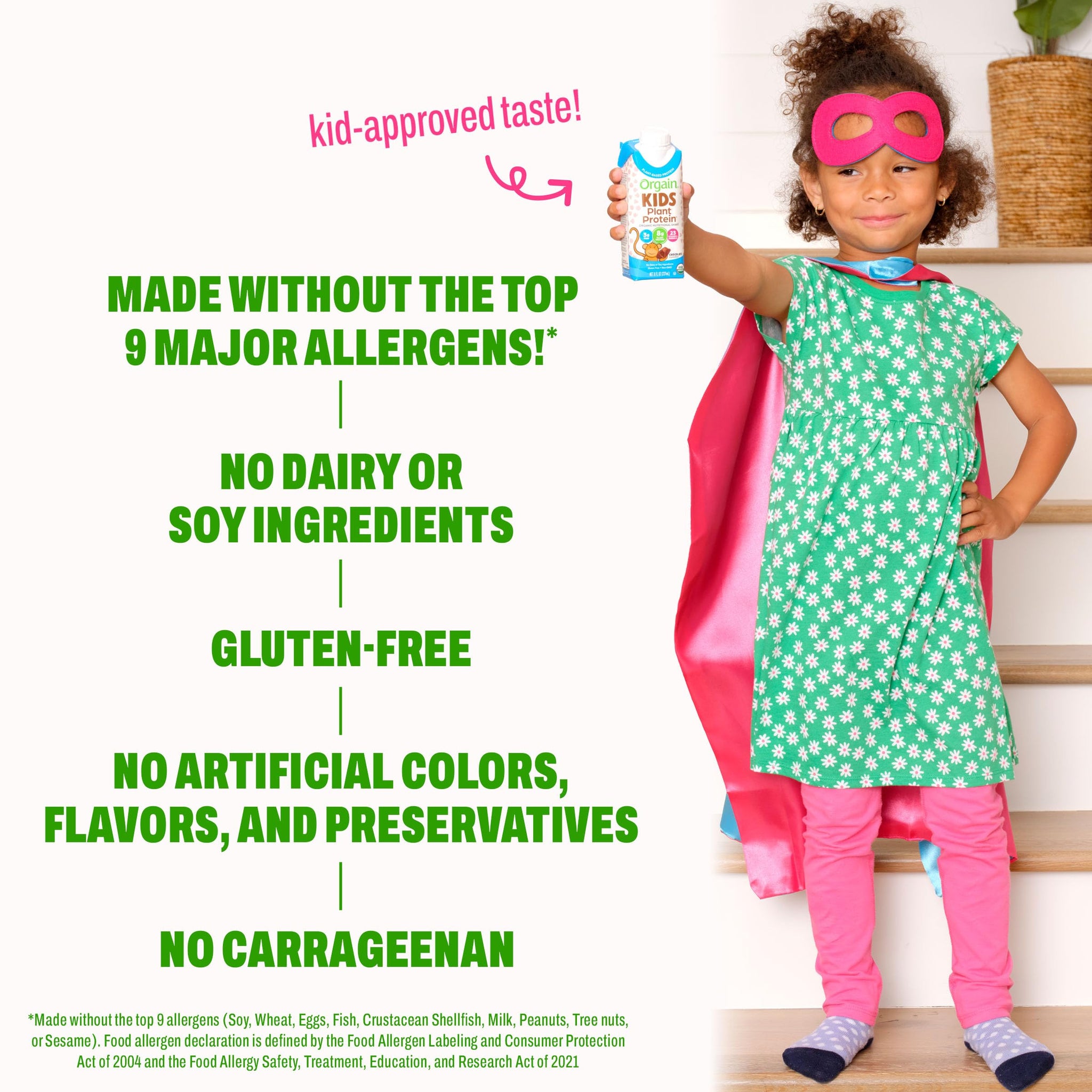 Orgain Organic Kids Nutritional Vegan Protein Shakes, Chocolate - Healthy Kids Snacks, 8g Plant Protein, 23 Vitamins & Minerals, 3g Fiber, No Dairy