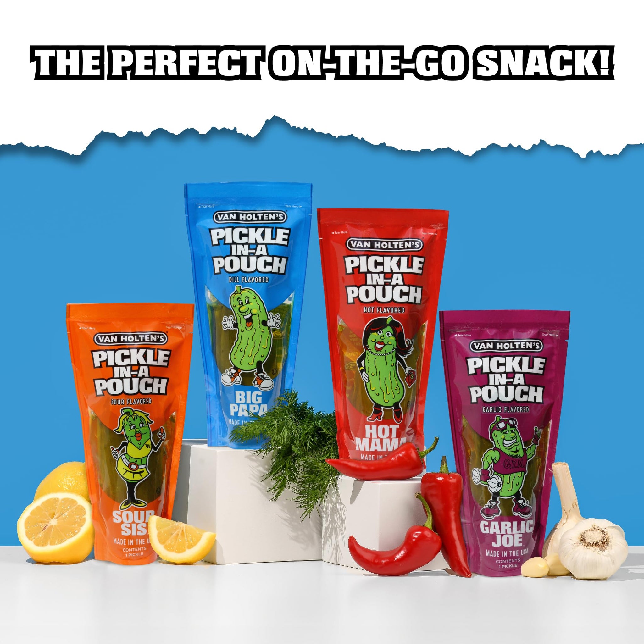Van Holten's Pickles - Variety Pickle-In-A-Pouch Sampler - 8 Pack