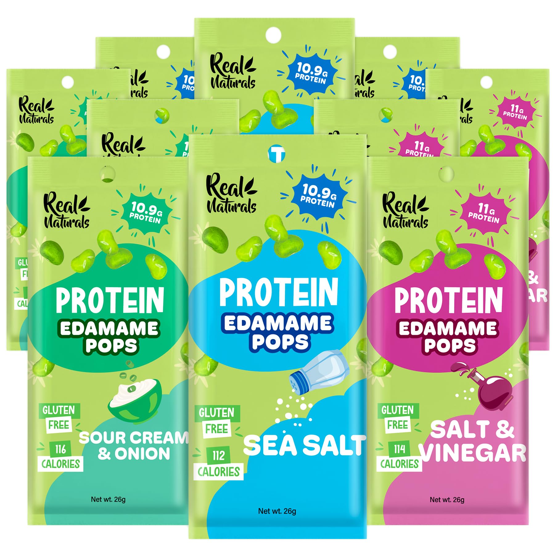Crunchy Roasted Edamame Beans Snack (Variety Flavor 10 Pack) Healthy High Protein Snacks for adult and Kids, Gluten free, Low Carb, Keto Vegan