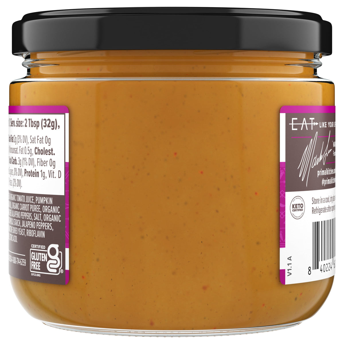 Primal Kitchen No Dairy Spicy Queso Style Plant Based Dip 11.5 oz