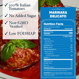 Carbone Marinara Delicato Pasta Sauce | Tomato Sauce Made with Fresh & All-Natural Ingredients | Non GMO, Vegan, Gluten Free, Low Carb Pasta Sauce, 24
