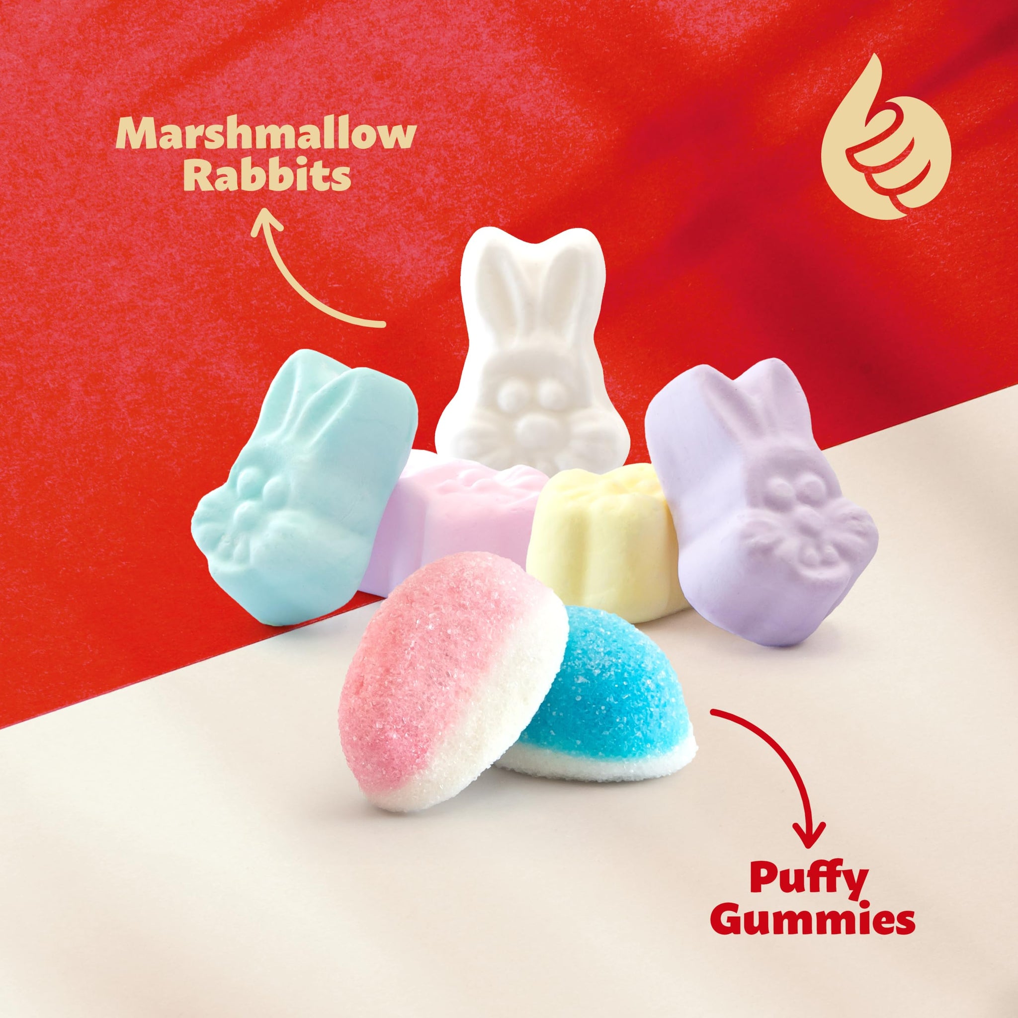 Easter Candy Mix | 24-Ounce Bag | Fruit Marshmallow Bunnies, Blue Raspberry & Strawberry Gummy Candy | Pastel Colored Easter Treats for Baskets