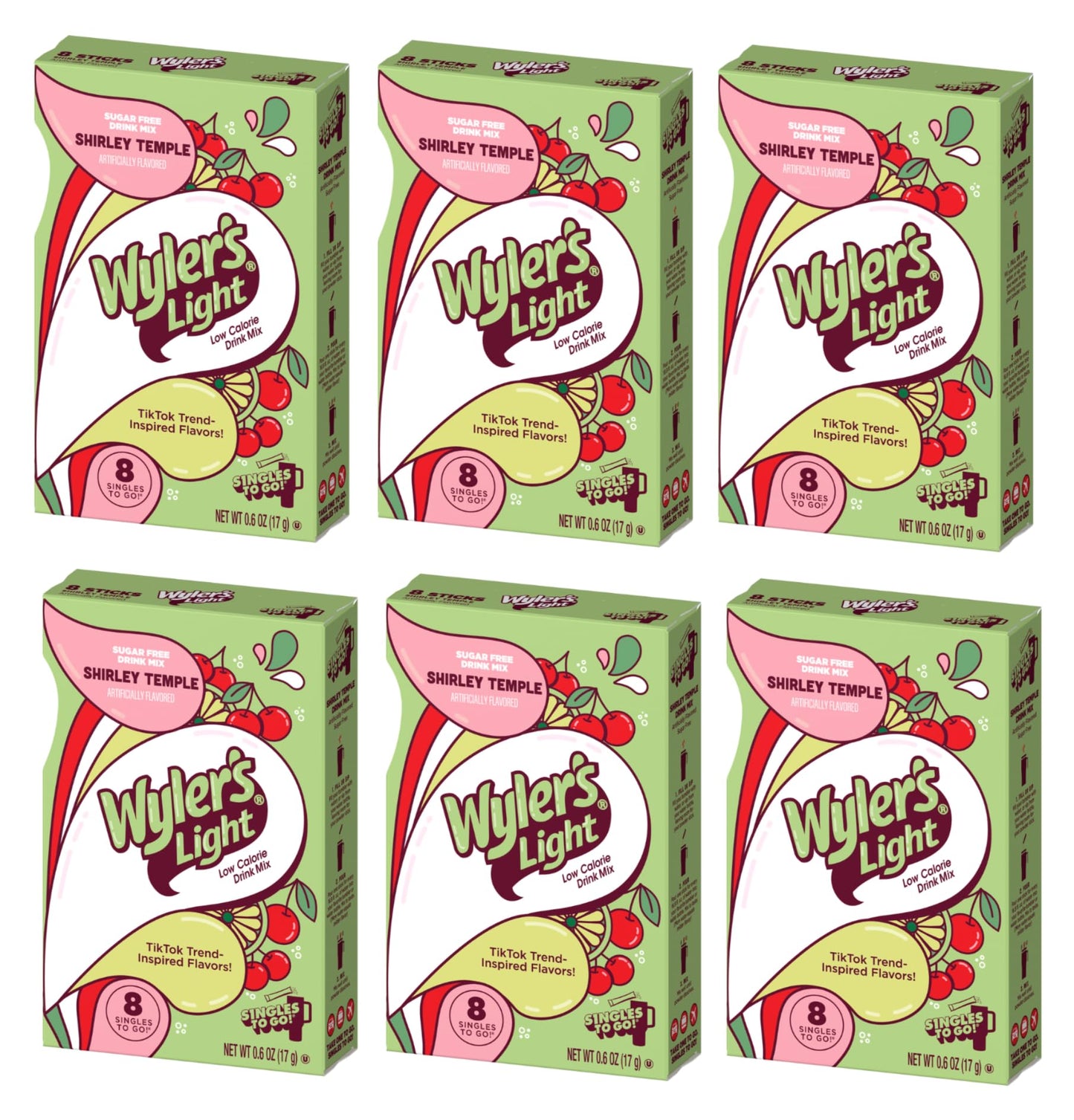 Wyler's Light Shirley Temple - Singles to Go Powdered Drink Mix - Pack of 6-8 Per Box 48 Total Servings - Delicious Tasting Shirley Temple Flavor