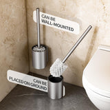 Meiyan Meili Gunmetal Gray Toilet Brush and Holder, Space Aluminum, Deep Cleaning, Rust-Free, Bathroom Cleaning Brush Set