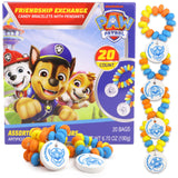Paw Patrol Candy Bracelets, Edible Jewelry with Character Charms, Individually Wrapped Party Favors, 20 Pieces Inside