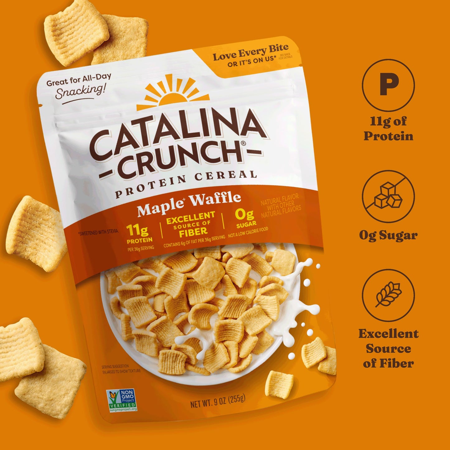Catalina Crunch Protein Cereal, Maple Waffle, 9 oz Bag (Pack of 1)
