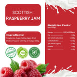 Heather Hills Farm Scottish Raspberry Jam 11.6oz (330g) - Handmade Artisan Fruit Preserve, Tart Natural Soft Set Jam, Scottish Food Gift from