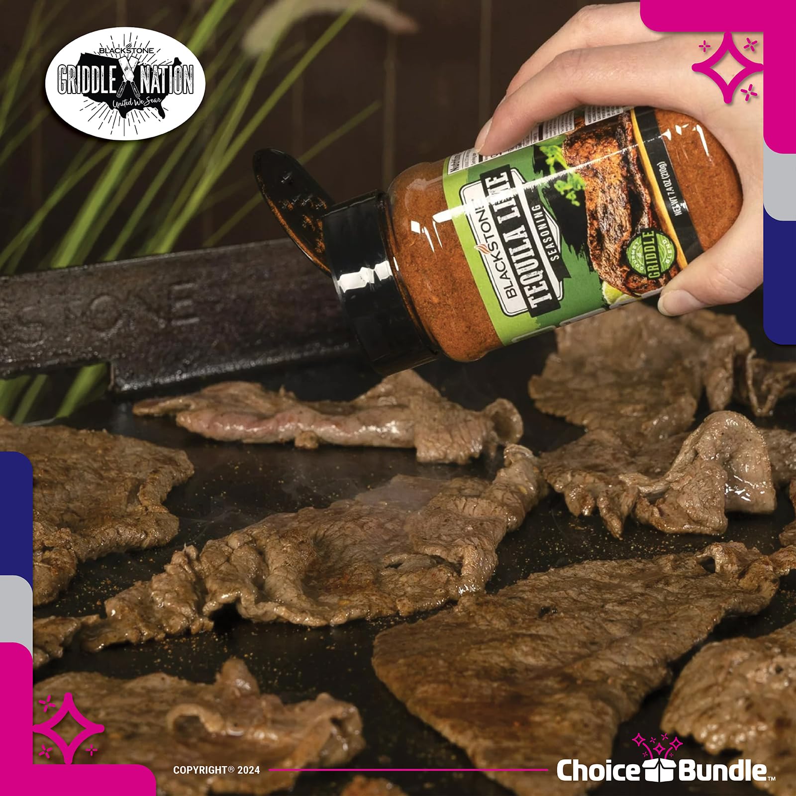 Blackstone Tequila Lime Seasoning - Gourmet Griddle Premium Barbecue Rub 2 Pk (14.8 oz) + BBQ Masters & Opener (4 Items)!