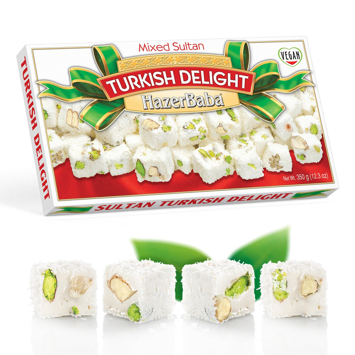 HazerBaba Double Roasted Turkish Delight Candy with Nuts,12.3oz (Pack of 1)