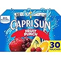 Capri Sun Flavored with Other Natural Flavor Juice Drink Blend, 30 Pouches, for School Lunches and On-the-Go Hydration, Fruit Punch, All Natural