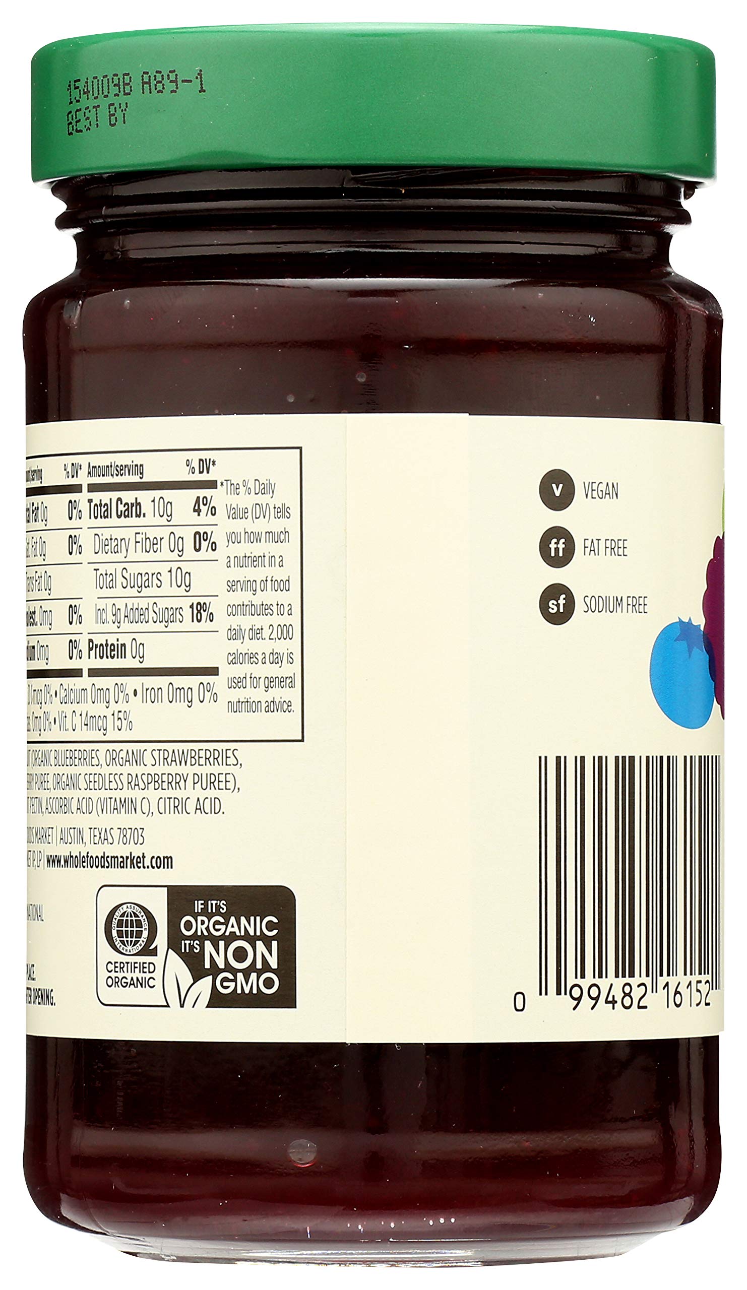 365 by Whole Foods Market, Organic Mixed Berry Fruit Spread, 17 Ounce