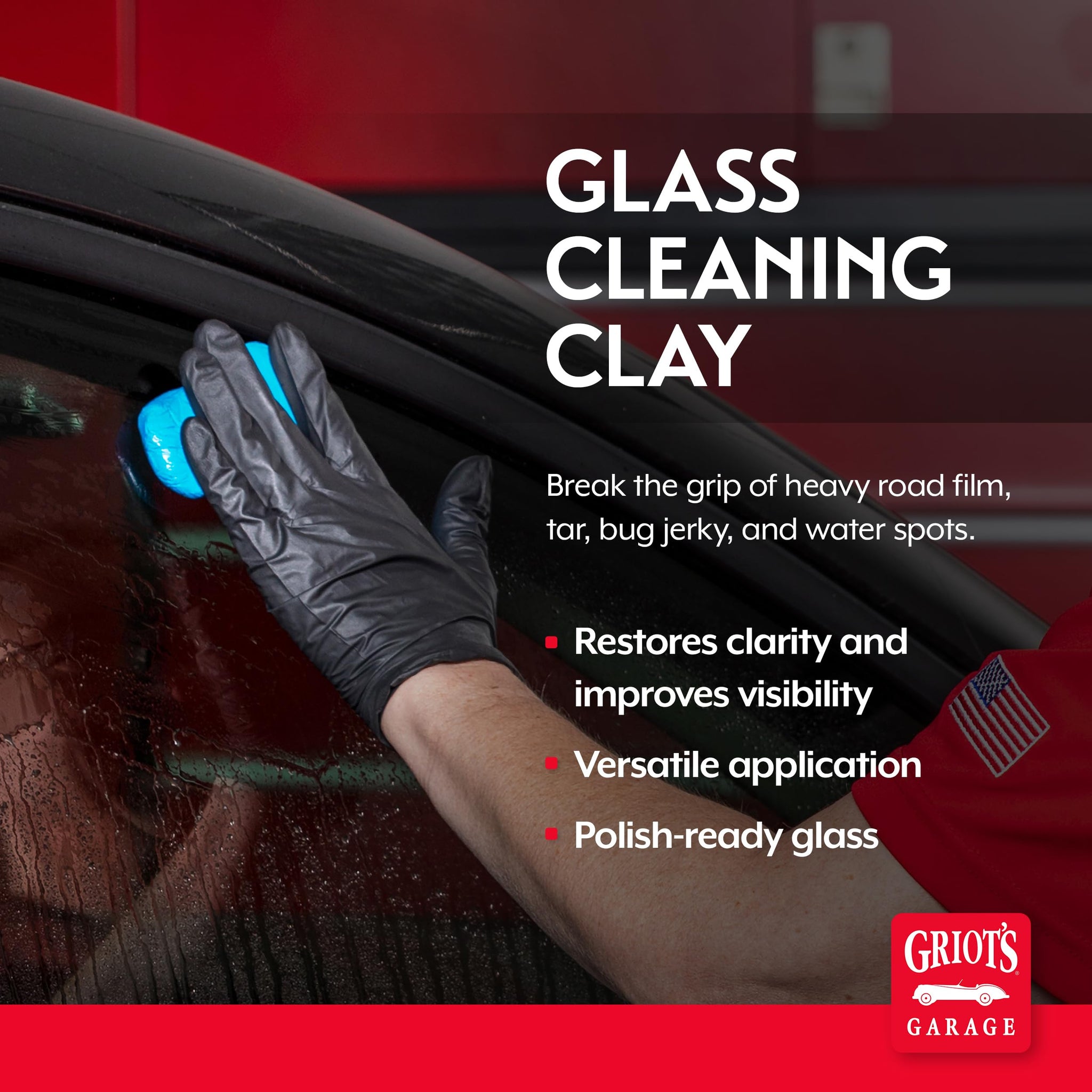 Griot's Garage Glass Cleaning Clay for Car Window, Windshield, Shower Door, Stone, Ceramic Tiles, Removes Oil, Tar, Grease, Water Spots, and More