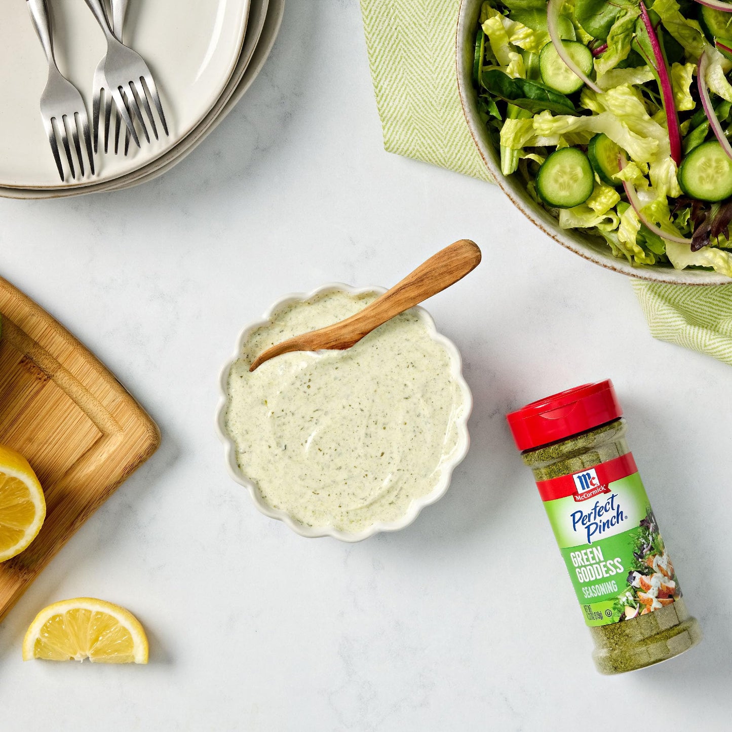 McCormick Perfect Pinch Seasoning, Green Goddess, For Adding Tangy, Herby Flavor to Chicken, Roasted Veggies, Dressings, Sauces & More, 4.23 oz
