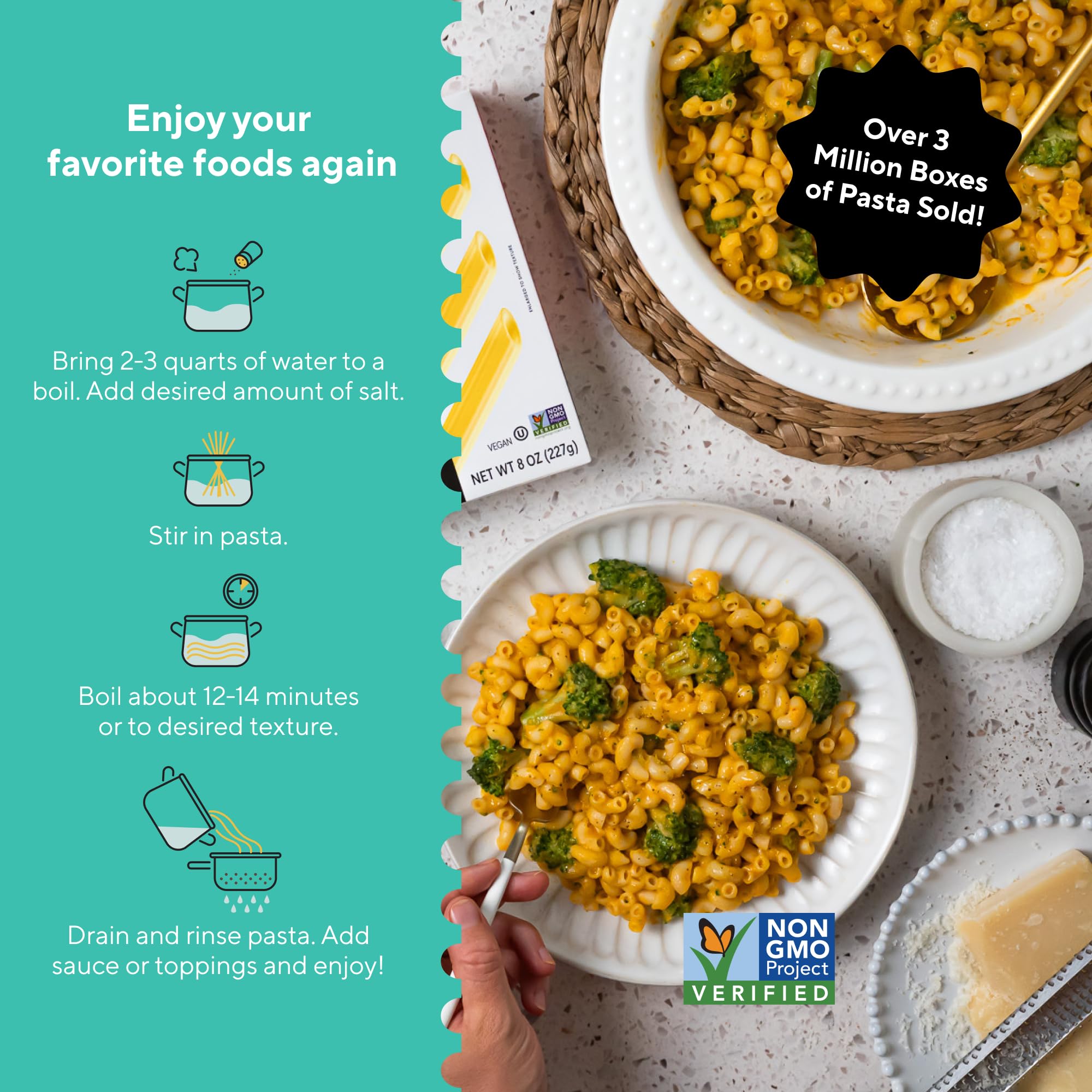 Fiber Gourmet Low Net Carb Pasta Elbow Macaroni - Keto Friendly, High Fiber, Low Calorie Italian Made Noodles - Vegan, Non-GMO, Kosher - 48% Fewer