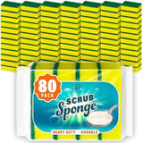 DecorRack 80 Count Non-Scratch Cleaning Scrub Sponges, Dual-Sided Heavy Duty Kitchen Sponges for Dishes, Cleaning Household, Bathroom, Car Wash