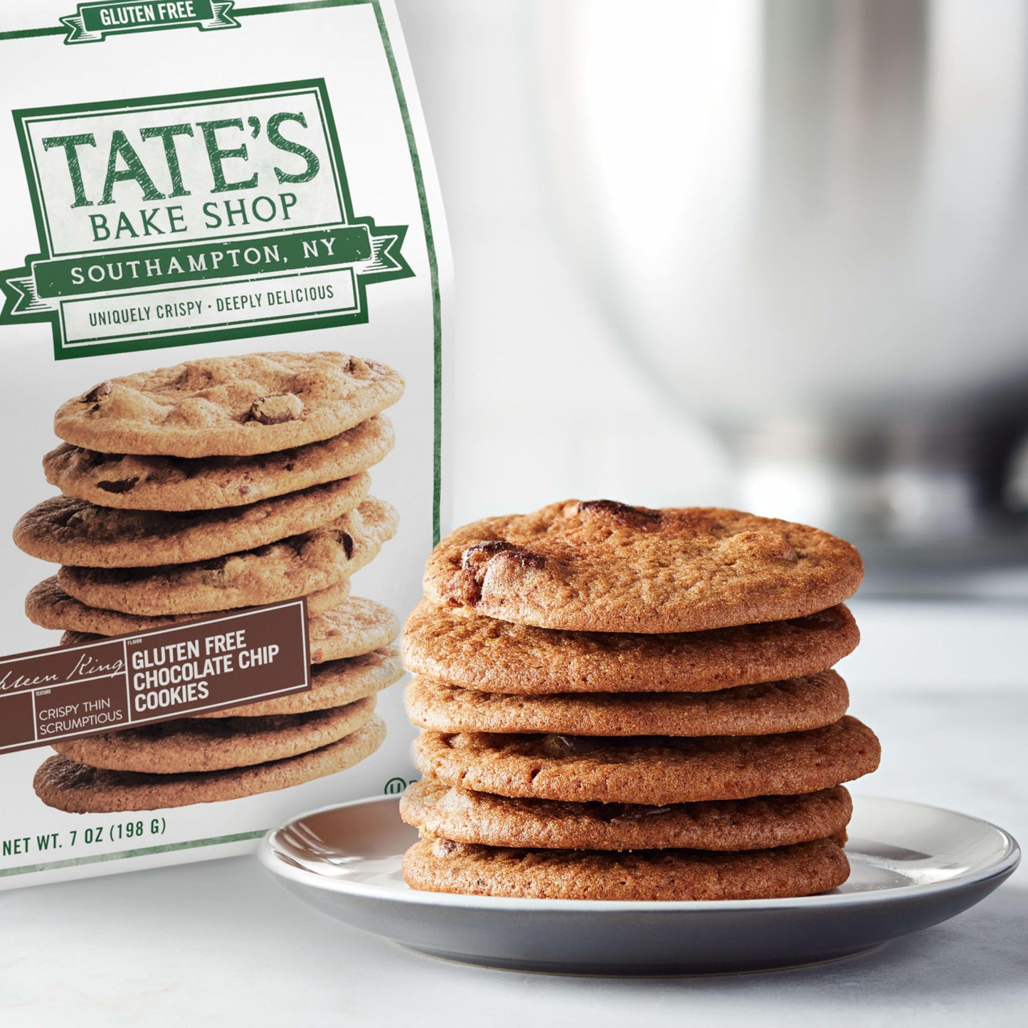Tate's Bake Shop Gluten Free Chocolate Chip Cookies, Gluten Free Cookies, 3-7 oz Bags