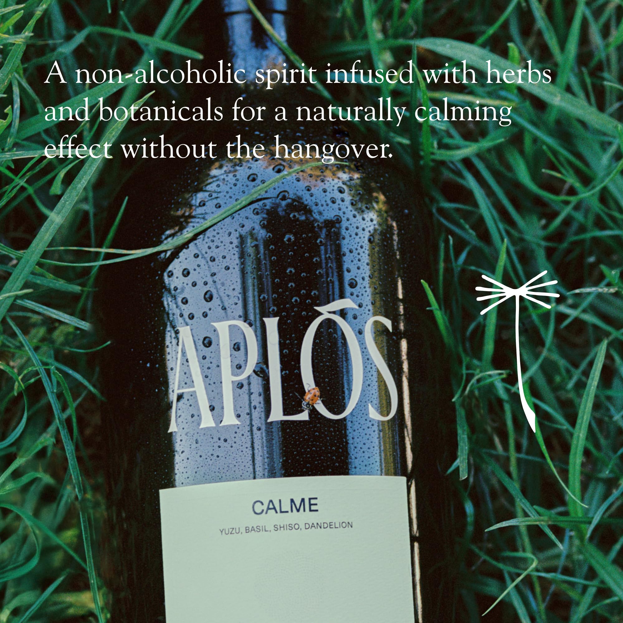 Aplós Calme Non Alcoholic Drink - Botanical Infused Calming Beverage Formulated to Relax and Unwind, Zero Sugar Beverage - 750ml