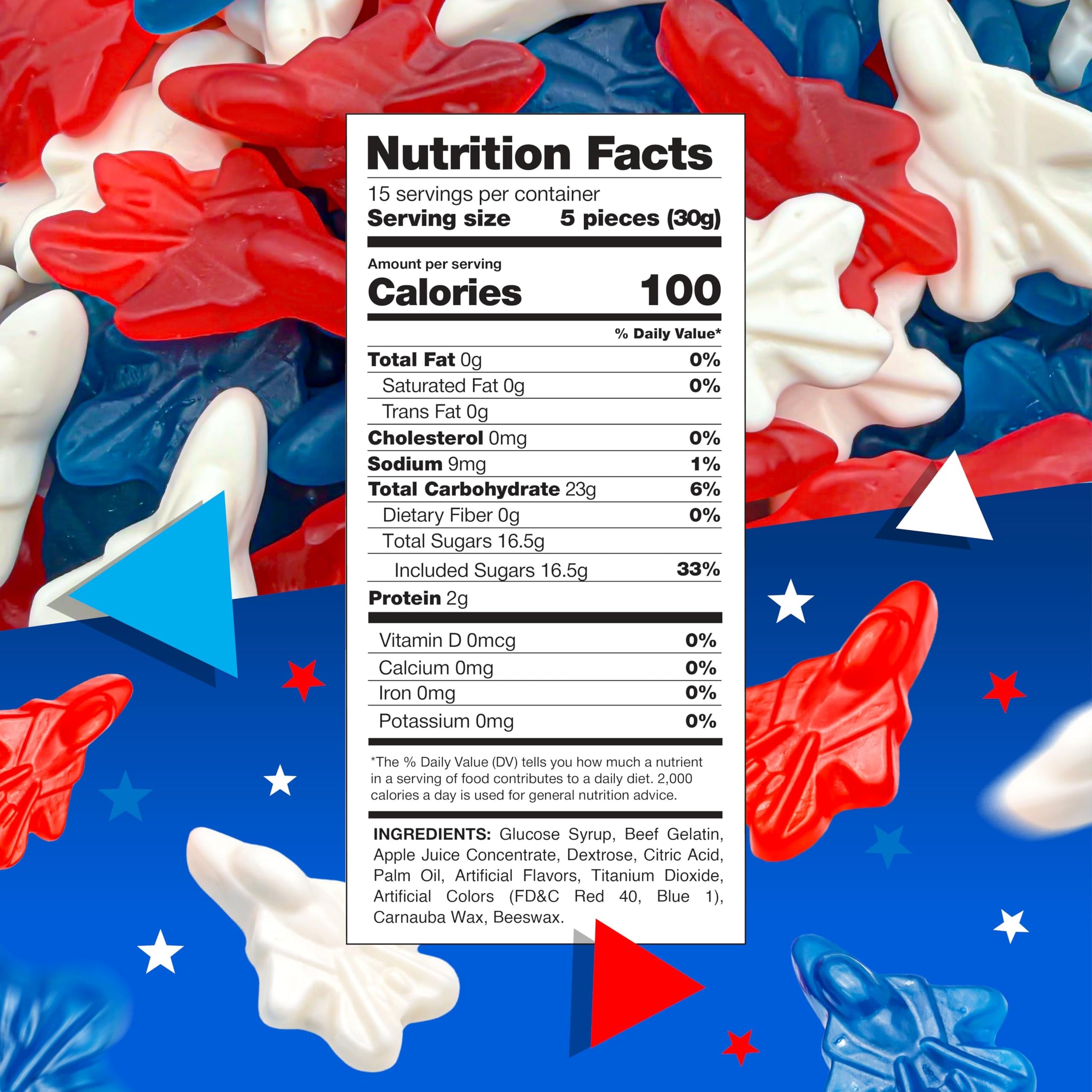 Red White and Blue Candy | 1 Pound Bag | Patriotic Candy | Gummy Planes | 4th of July Gummies | Memorial Day & Themed Party Favors | Assorted Berry