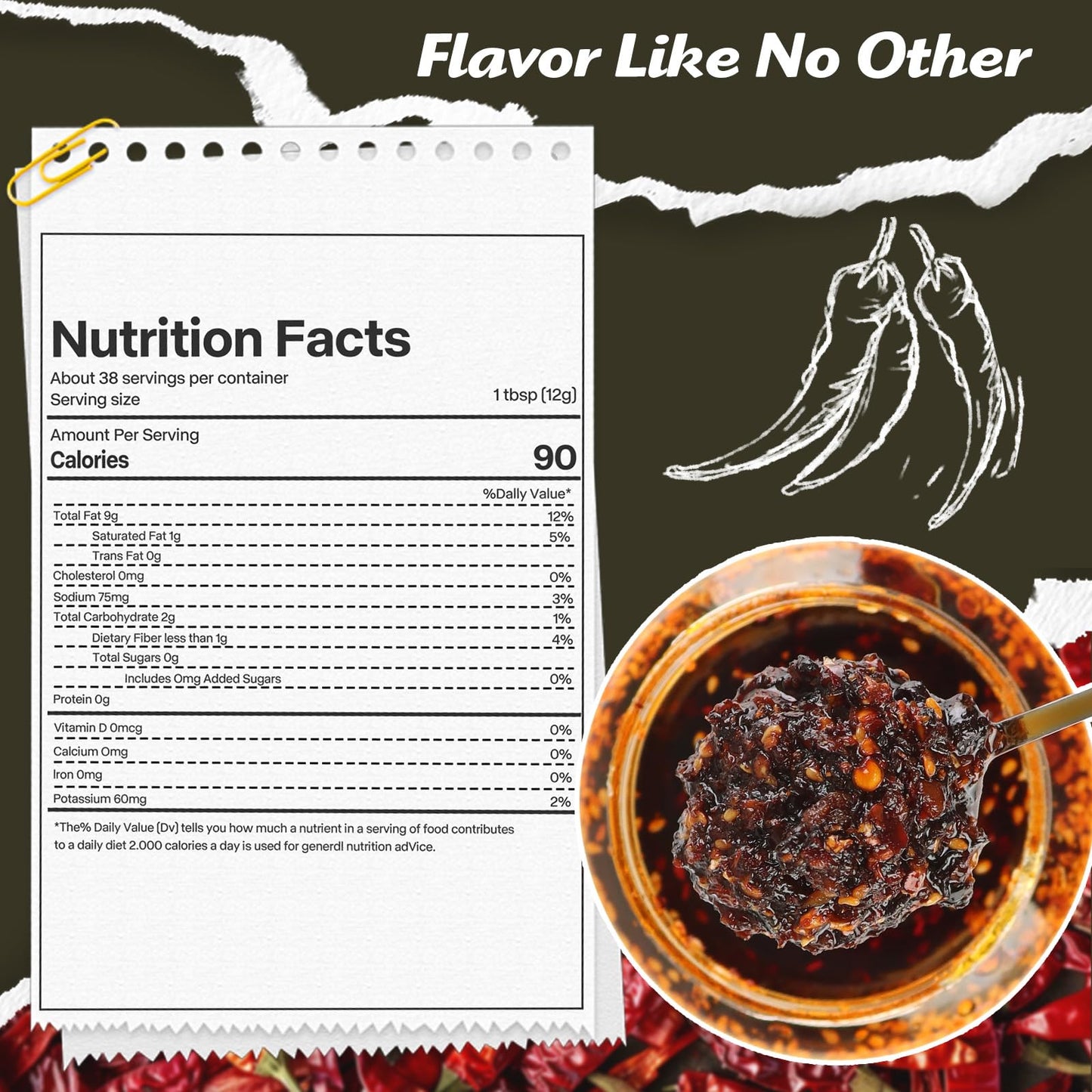 Kah's Journey Chili Oil - 15.87oz (450g) Spicy Chili Crisp with Crunchy Garlic and Onion Flavor, Vegan, Sugar Free Chili Sauce