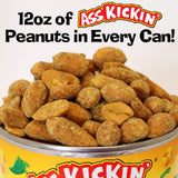 Ass Kickin' Jalapeno Cheddar Peanuts, 12-Ounce Cans (Pack of 6)