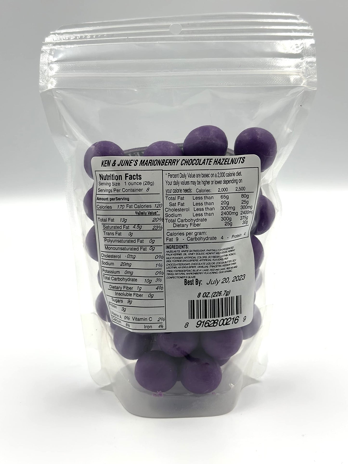 Marionberry Candy Coated Hazelnuts - 8 Oz Bag
