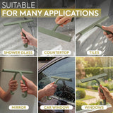 GÜTEWERK Shower Squeegee for Glass Doors - Bathroom Squeegee for Shower Glass & Tile Walls, Streak-Free & No-Squeak Silicone Blade, Stainless Steel