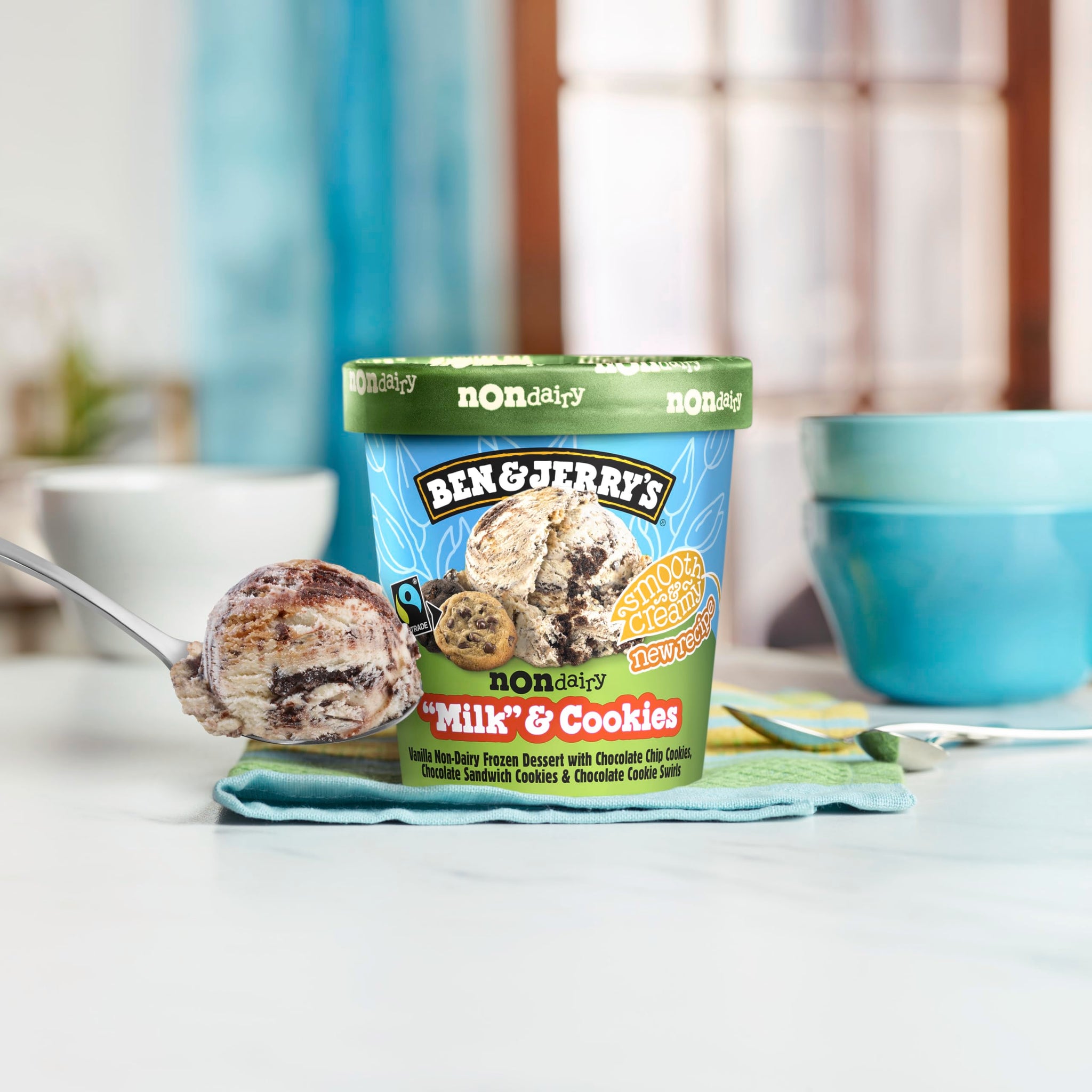 Ben & Jerry's Non-Dairy "Milk" & Cookies Vanilla Frozen Dessert Certified Vegan Pint 16 oz