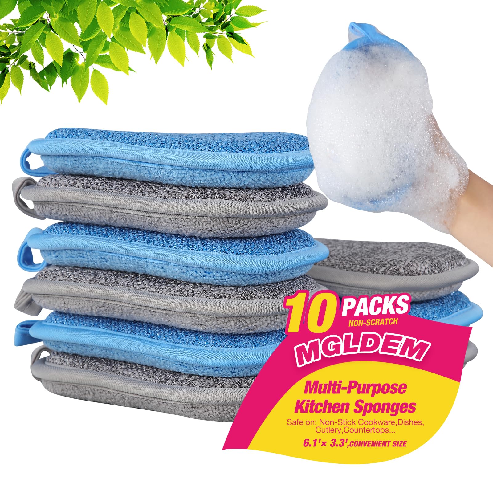 Dish Sponge Kitchen Sponges Multipurpose Cleaning Sponge All-Purpose Sponges Non Scratch Kitchen Sponge Cleaning Mat Used for Cleaning Non Stick
