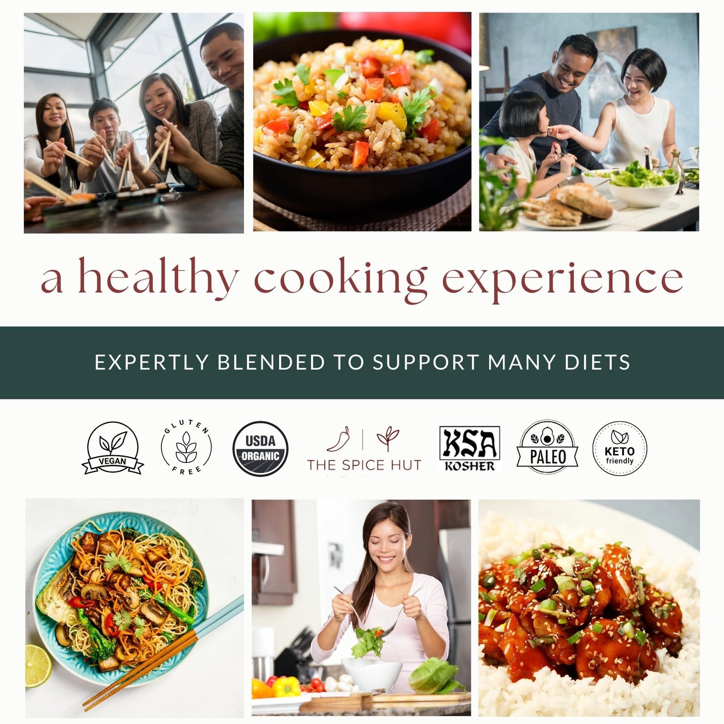 Spice Hut - Chinese 5 Spice Powder Organic, with Salt, Asian Seasoning Mix, Authentic 5 Spice Seasoning for Cooking Asian Cuisine - Stir Fry