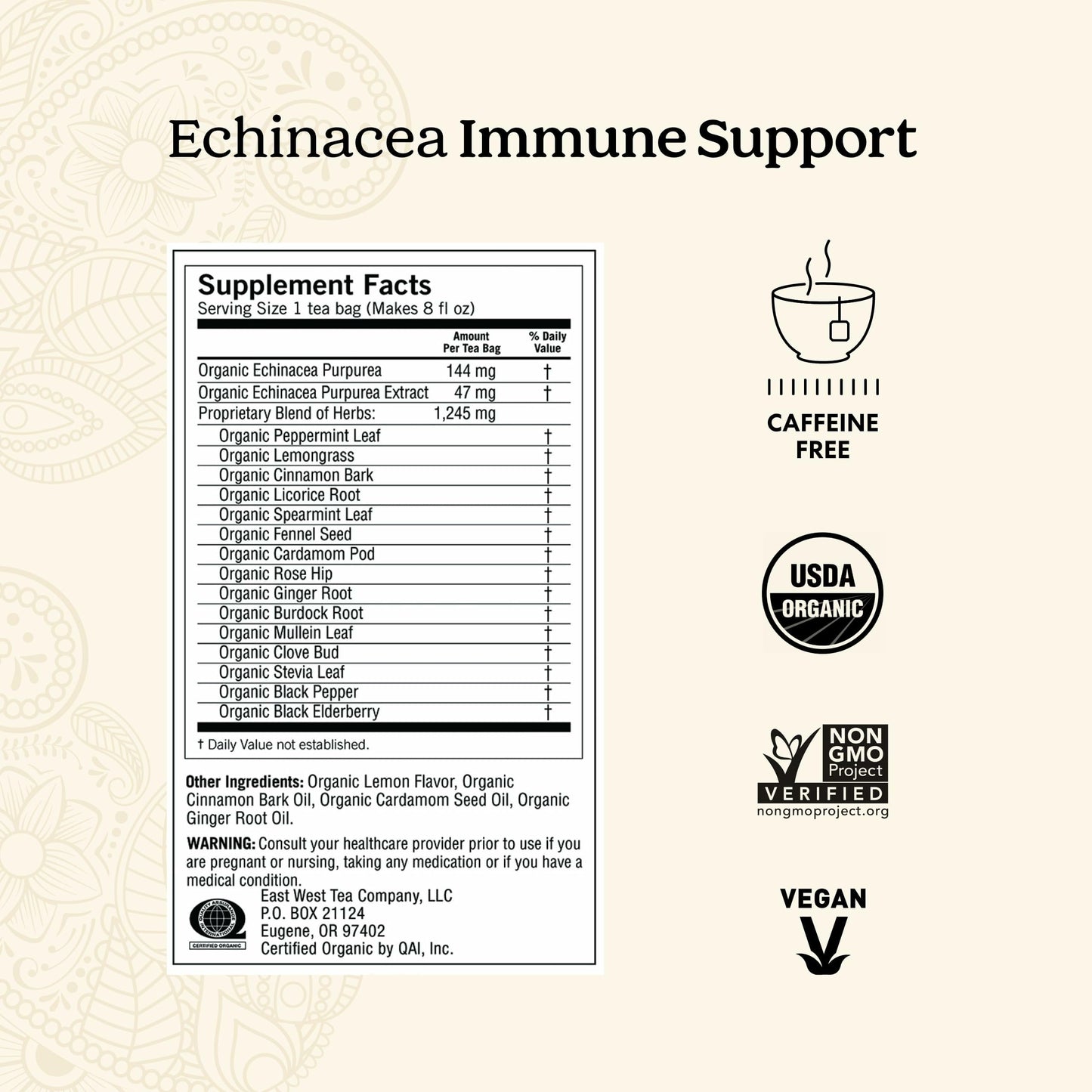 Yogi Tea Echinacea Immune Support Tea - 16 Tea Bags per Pack (4 Packs) - Organic Immunity Support Tea - Includes Peppermint Leaf, Lemongrass, Cinnamon