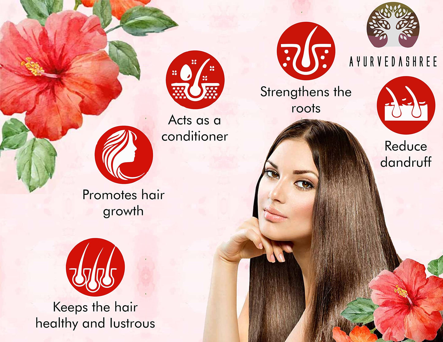 AYURVEDASHREE Hibiscus Flower Powder 200 Gm I Hibiscus Sabdariffa I Gurhal Phool Powder I Hair Mask I Refreshing Tea I Natural Herb I NON GMO I Vegan