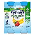Stonyfield Farm Strawberry Banana Probiotic Smoothie, 6 Fl Oz, 4 Pack