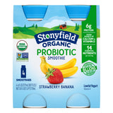 Stonyfield Farm Strawberry Banana Probiotic Smoothie, 6 Fl Oz, 4 Pack