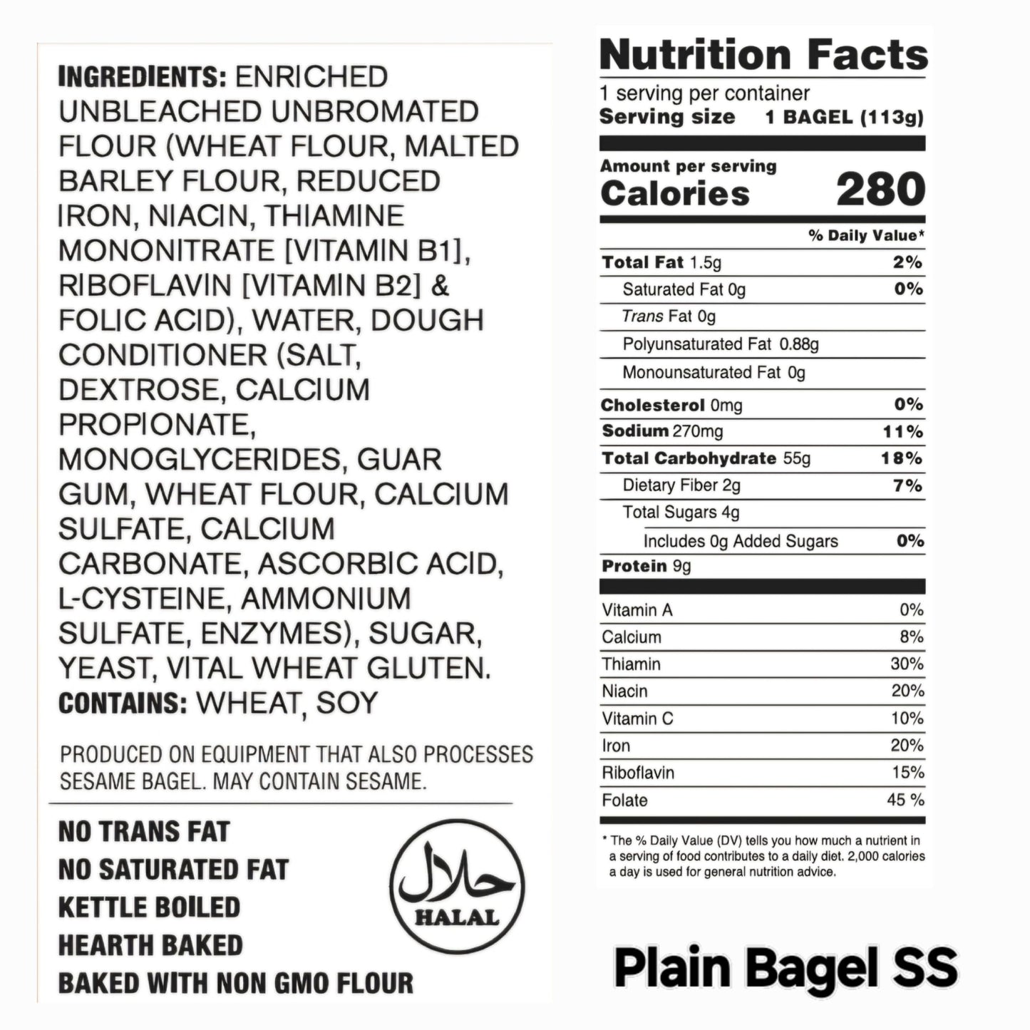 Elie's 10 Blueberry, 10 Plain 10 Cinnamon raisin and 10 Sesame Bagels- 40 total individually wrapped Extended shelf life Bagels