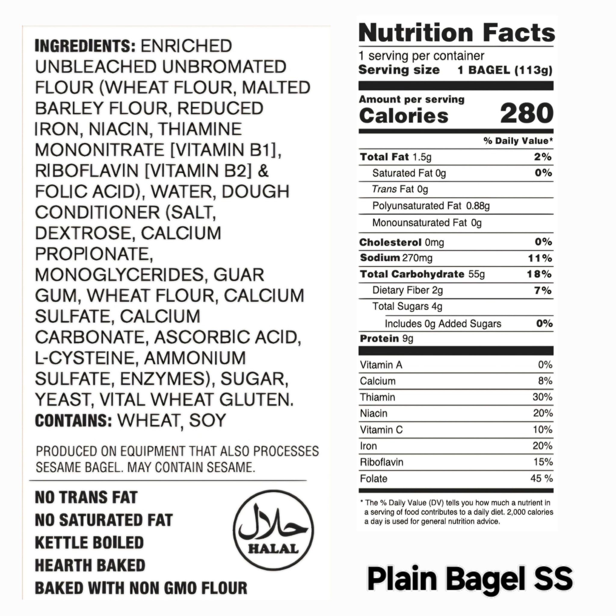 Elie's 10 Blueberry, 10 Plain 10 Cinnamon raisin and 10 Sesame Bagels- 40 total individually wrapped Extended shelf life Bagels
