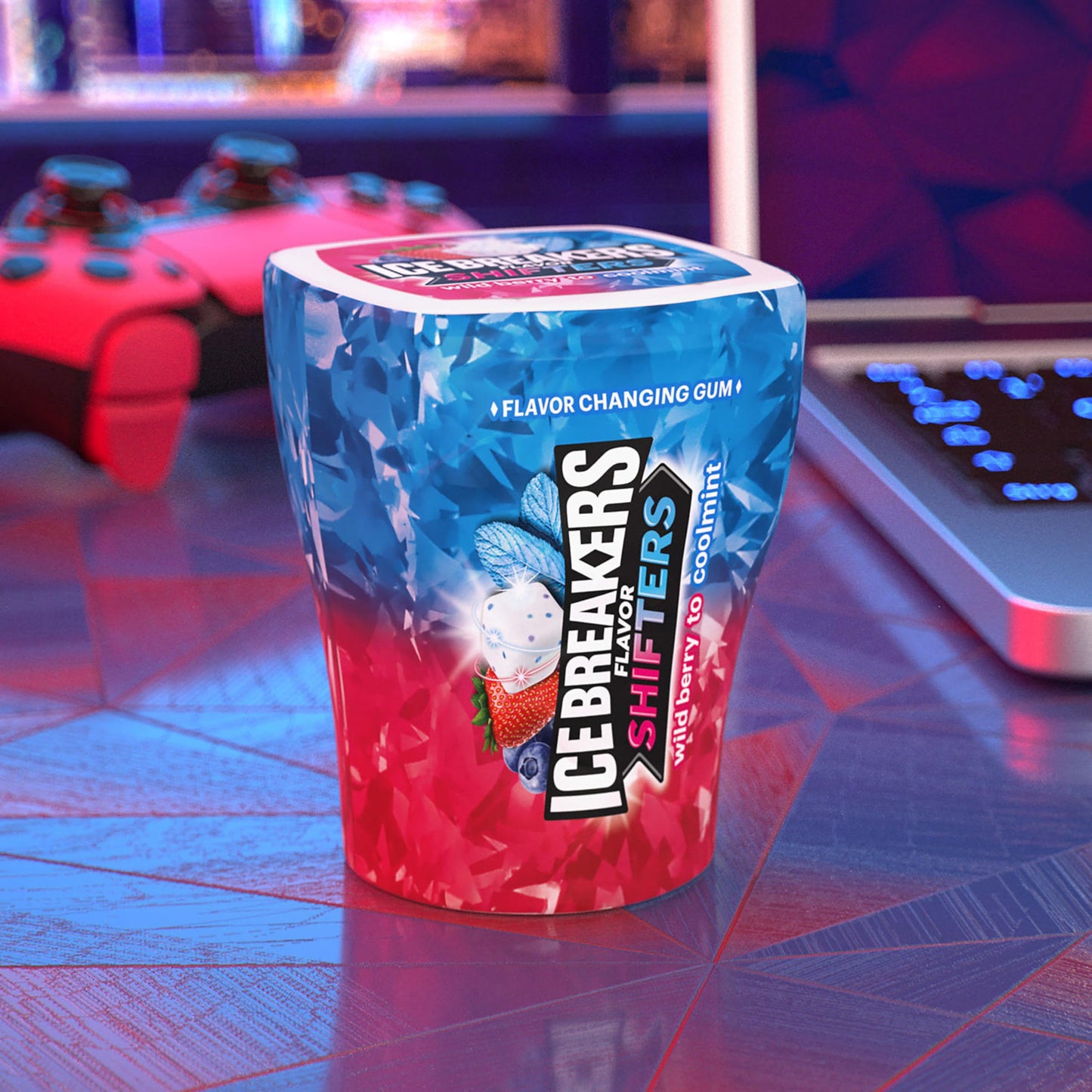 ICE BREAKERS Flavor Shifters Wild Berry to Coolmint Flavored Sugar Free Chewing Gum Bottles, 3.24 oz (6 Count, 40 Pieces)