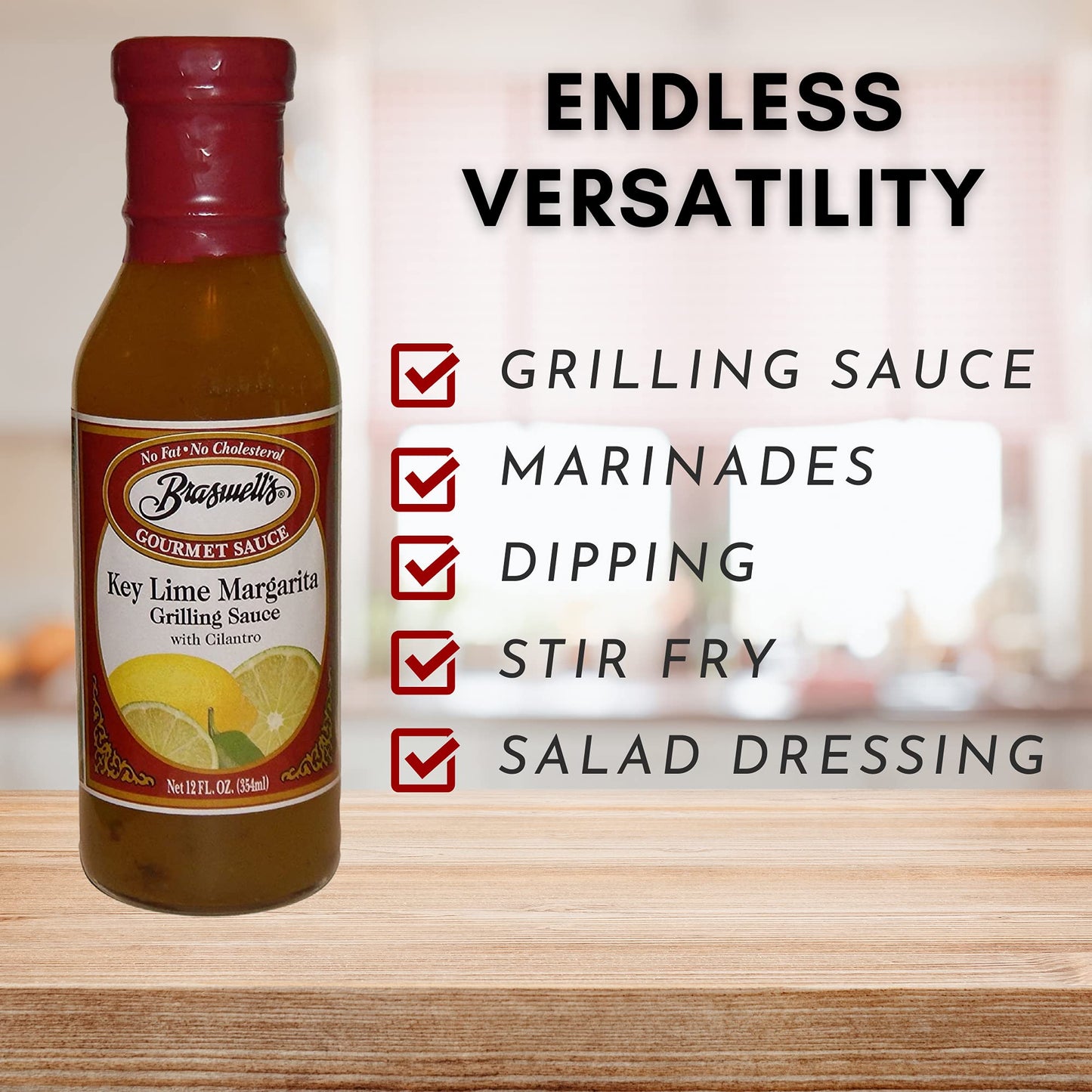 Braswells Key Lime Margarita Grilling Sauce with Cilantro, 12 Fluid Ounce