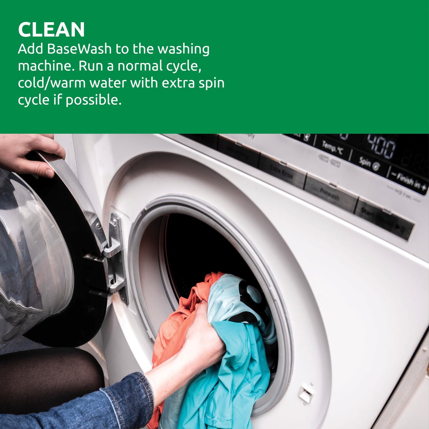 Nikwax BaseWash, 1000 ml, Deodorizing Cleaner for Base Layers, Socks, & Activewear, Eliminates Odors & Improves Performance
